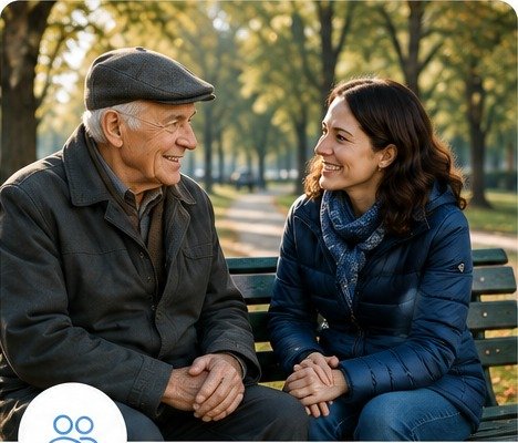 Operatrice insieme a una persona anziana